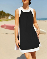 Women’s Colorblock 2-Piece Set — Sleeveless Crewneck Top & Matching Shorts with Pockets