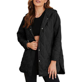 Women’s Quilted Puffer Jacket – Lightweight Hooded Oversized Coat for Fall & Winter