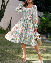 Shesways® Vintage-Inspired Belted Maxi Dress