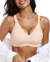 Scalloped Wireless Push Up Bra