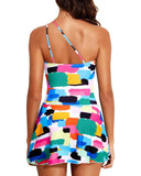 Shesways® One-Shoulder Skirted Swimdress