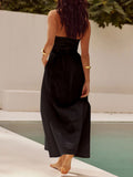 Shesways® Ruched Halter Neck Midi Dress