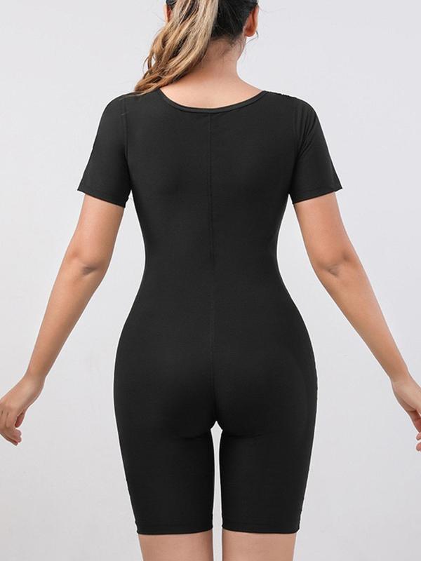 Shesways® Women's Fitness Sweat-Inducing Zip-Up Bodysuit