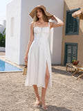 Shesways® Ruched Bust Split Thigh Cami Dress