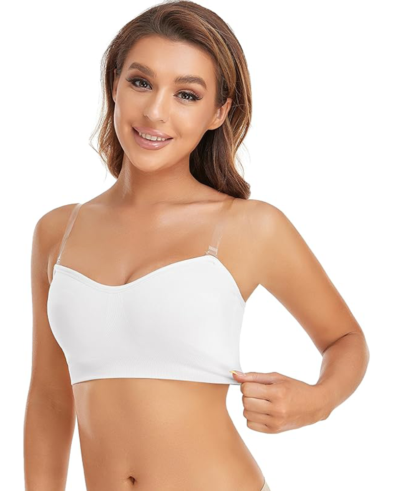 Shesways® Strapless Non-Slip Bandeau Bra – Wireless, Padded, with Removable Straps