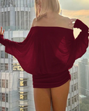 Off Shoulder Sheer Ruched Long Sleeve Dress