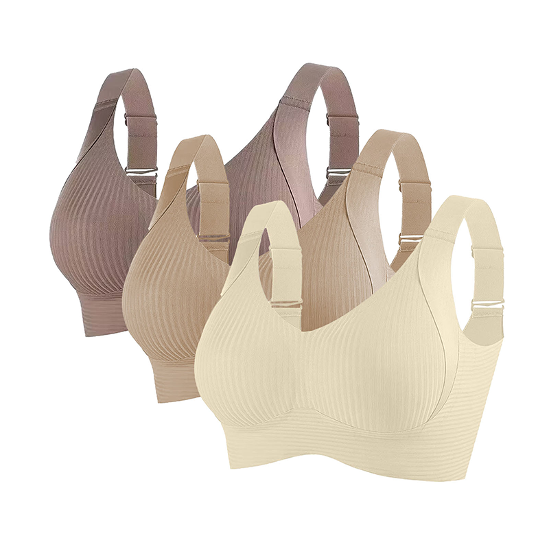 Shesways® Wireless Ribbed Bralette – Seamless, Breathable Comfort (2–4 Pack)