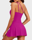 Shesways® One-Shoulder Skirted Swimdress