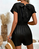 Shesways® Summer V-Neck Cap Sleeve Romper – Elegant, Lightweight & Flattering Fit