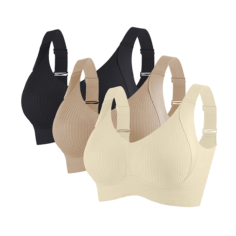 Shesways® Wireless Ribbed Bralette – Seamless, Breathable Comfort (2–4 Pack)