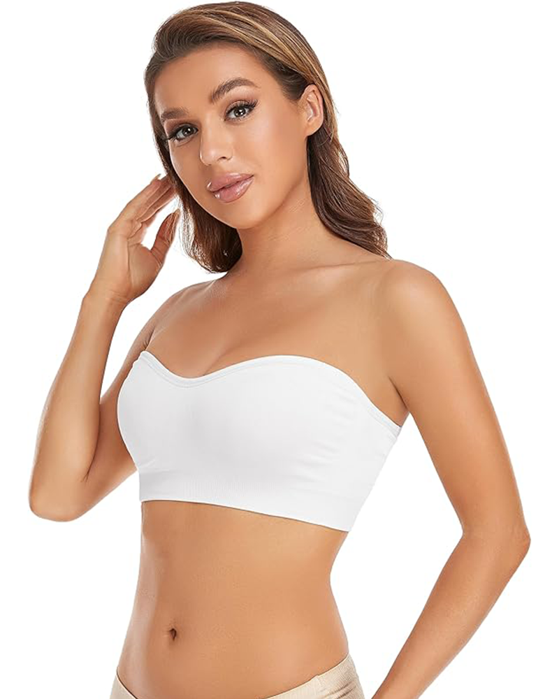 Shesways® Strapless Non-Slip Bandeau Bra – Wireless, Padded, with Removable Straps
