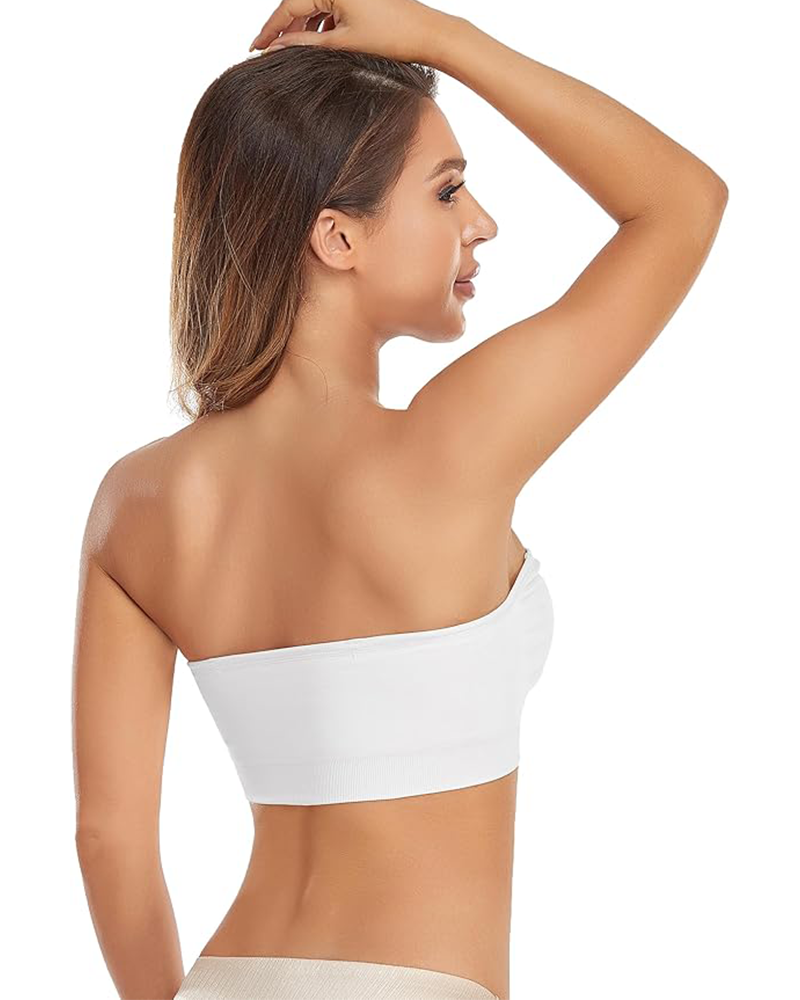 Shesways® Strapless Non-Slip Bandeau Bra – Wireless, Padded, with Removable Straps