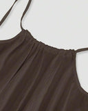 Solid Color Backless Cami Dress