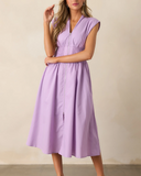 Shesways® Zip-Front Midi Dress