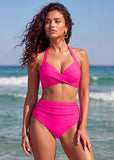 High-Waisted Tummy Control Mesh Bikini Set