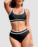 Shesways® Sporty Color Block High Waist Bikini Set