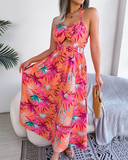 Shesways® Floral Cut-Out Maxi Dress – Sleeveless & Elegant