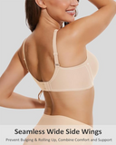 Shesways® Seamless Deep V Wireless Push-Up Bra – Scalloped, Soft Support, Back Smoothing Bralette