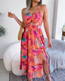 Shesways® Floral Cut-Out Maxi Dress – Sleeveless & Elegant
