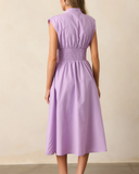 Shesways® Zip-Front Midi Dress