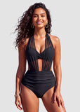 High-Waisted Tummy Control Mesh Bikini Set