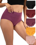 Women’s High Waisted Cotton Panties 5-Pack – Soft, Breathable Full Coverage Briefs