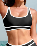 Shesways® Sporty Color Block High Waist Bikini Set
