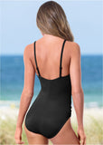 Shesways®Slimming Draped One-Piece - Black Beauty