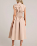 Shesways® Zip-Front Midi Dress