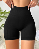 Shesways® Seamless Ribbed High Waist Workout Shortss