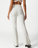 Shesways®High Waist Ribbed Workout Flare Pants