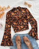 Slim Fit All-Over Print Long Sleeve Top