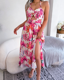 Shesways® Floral Cut-Out Maxi Dress – Sleeveless & Elegant