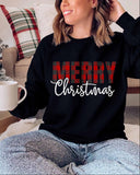 Merry Christmas Buffalo Plaid Sweatshirts, Xmas Gift Idea