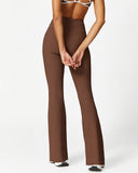 Shesways®High Waist Ribbed Workout Flare Pants