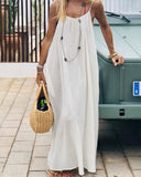 Solid Color Backless Cami Dress