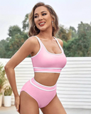 Shesways® Sporty Color Block High Waist Bikini Set