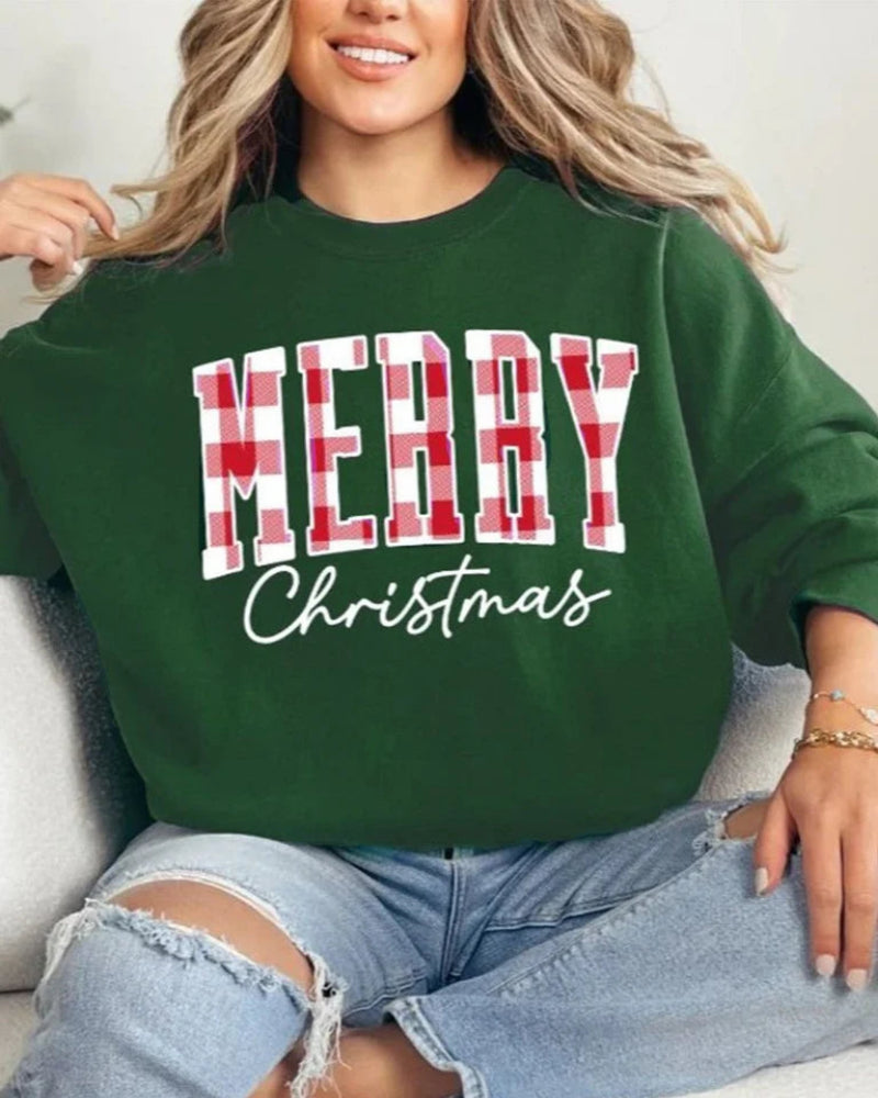 Merry Christmas Buffalo Plaid Sweatshirts, Xmas Gift Idea