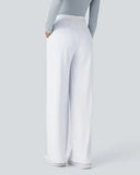 Flex High-Waisted Straight-Leg Work Pants – 4-Way Stretch Business Casual Pants with Pockets