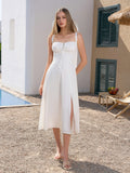 Shesways® Ruched Bust Split Thigh Cami Dress