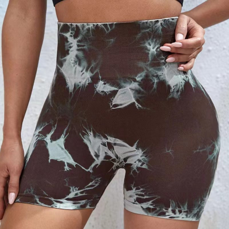 Shesways® Tie-Dye High Waist Hip Lift Bike Shorts