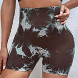 Shesways® Tie-Dye High Waist Hip Lift Bike Shorts
