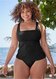 Shesways®Pleated Tankini - Black Beauty