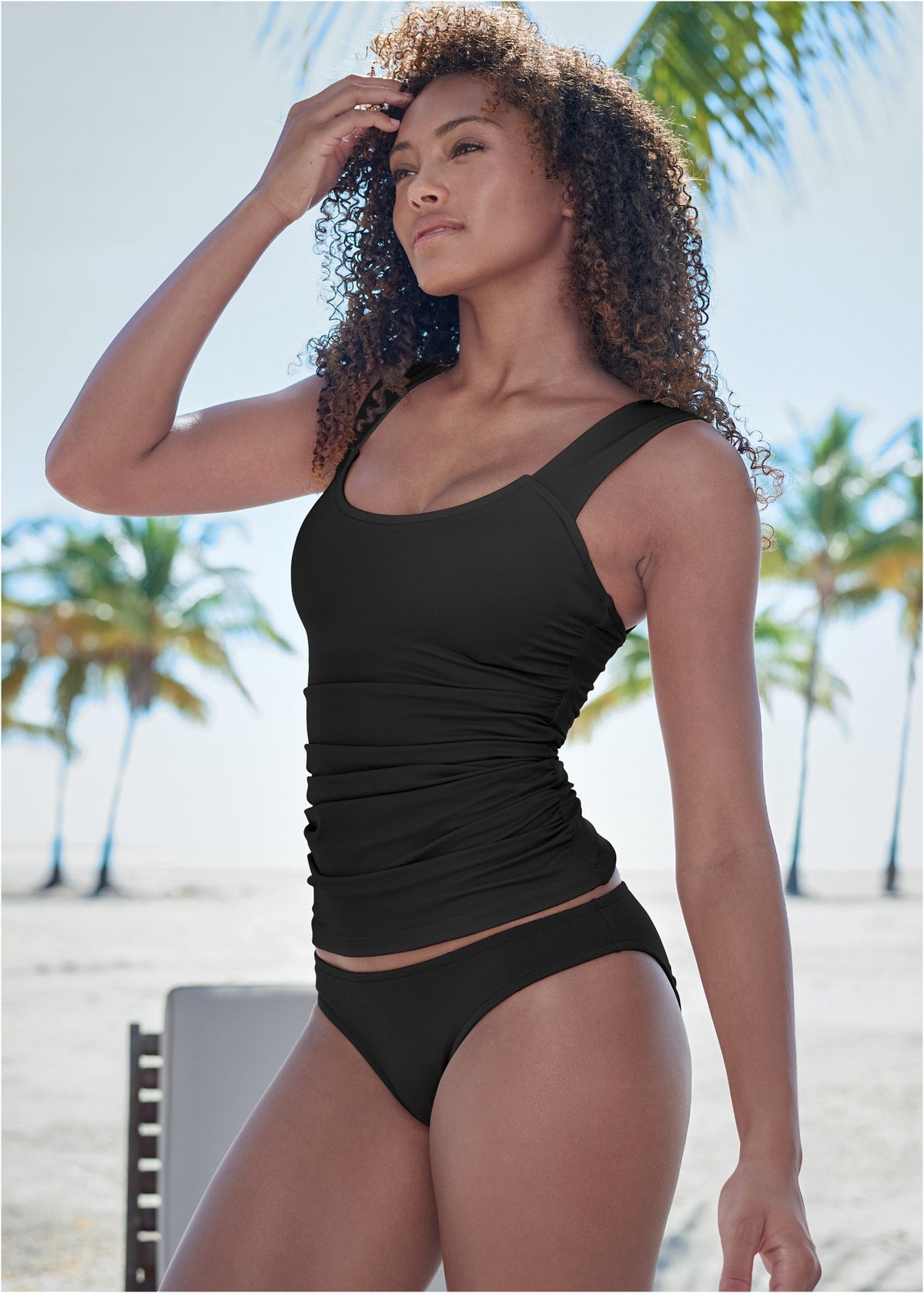 Shesways®Scoop Neck Tankini Top - Black Beauty