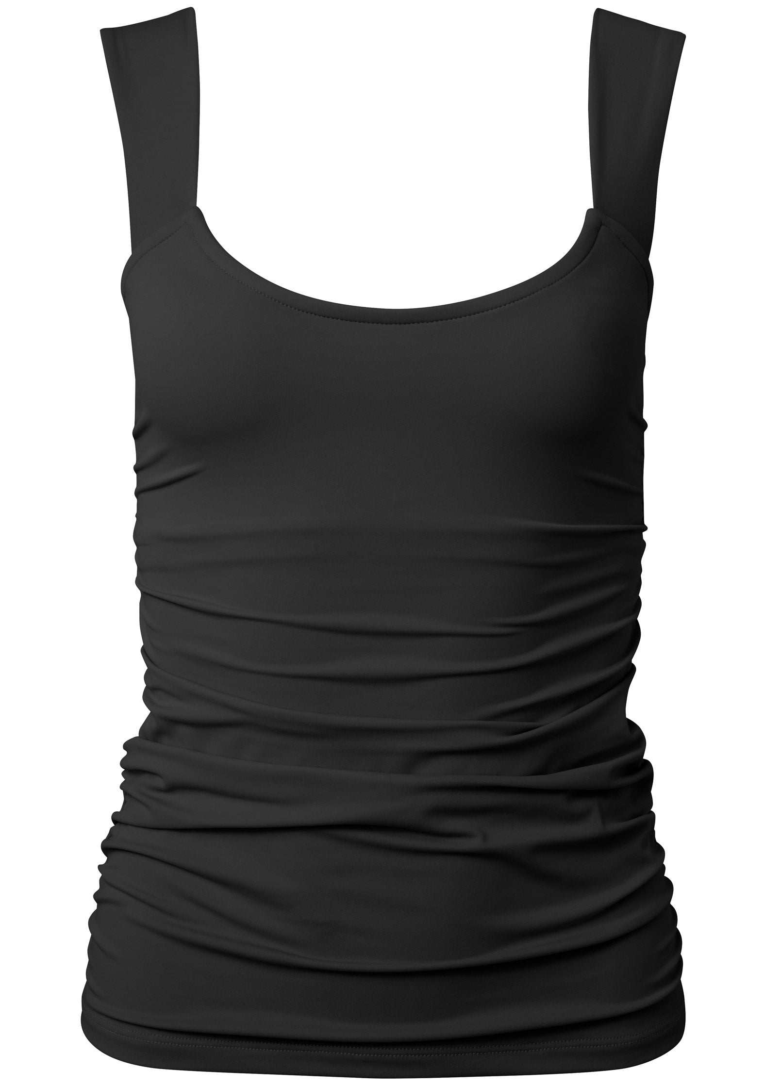 Shesways®Scoop Neck Tankini Top - Black Beauty