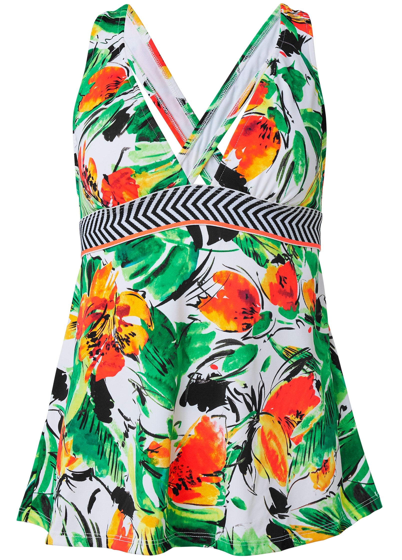 Shesways®Sleek Flowing Tankini Top - Passionate Florals