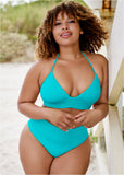 Shesways®Gathered Triangle Top - Aqua Reef