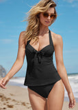 Shesways®The Uplift Halter Tankini Top - Black Beauty