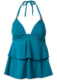 Shesways®Ruched Goddess Tankini Top - Seaside Blue