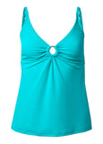 Shesways®Willow Ring Tankini Top - Aqua Reef